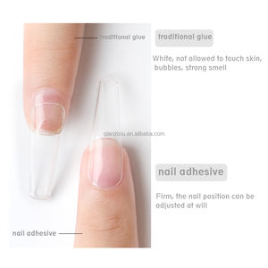 OEM aucun dommage d'approvisionnement d'usine d'ongle colle à ongles longue durée pour la presse sur gel d'ongle gel de renforcement adhésif en bouteille avec brosse - Product Image 5