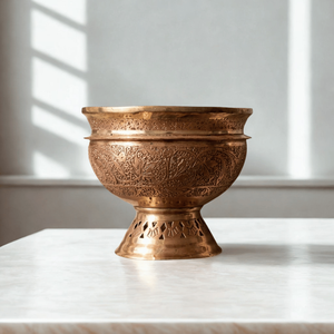 Quemador de Incienso Tradicional de Latón, Cuenco de Metal Tallado para Bakhoor, Taza Decorativa para Ofrendas, para Altar del Hogar y Meditación - Product Image 5