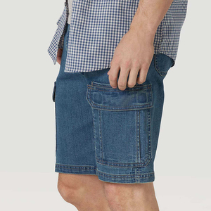 Shorts cargo pour homme, couleur unie, taille mi-haute, décontractés, respirants, écologiques, anti-UV, coupe-vent, tissu 100% coton tissé, taille élastique - Product Image 2