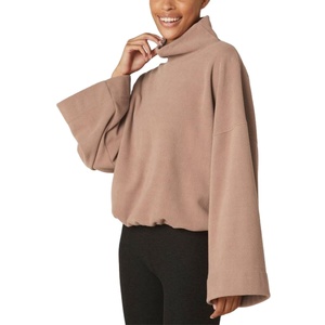 Sudadera de lana de gran tamaño con cuello de tortuga y logotipo privado 2025, manga de campana ancha con estampado bordado XS 6XL, temporada de otoño - Product Image 2