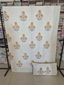 Juego de Sábanas de Algodón Percale de 300 Hilos, Tamaño King, con Estampado Artesanal, para Uso Doméstico, Hecho en India - Product Image 4