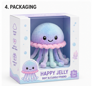 Juguete de Peluche de Medusa, Peluche de Animal Marino, Juguete de Peluche Suave para Niños, Regalo para Bebés, Decoración para Cuarto de Niños - Product Image 5