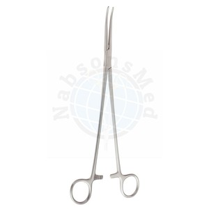เครื่องมือผ่าตัดสแตนเลสสตีล NABSONS MED Collier Anderson Curved Vascular Clamp ขนาด 11 นิ้ว 27.9 ซม. สำหรับหนีบหลอดเลือด ใช้ซ้ำได้ ได้รับมาตรฐาน CE - Product Image 2
