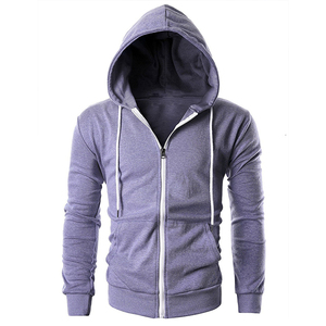 Sudadera con capucha y cremallera para hombre, de algodón tejido, corte ajustado, informal, para otoño - Product Image 3
