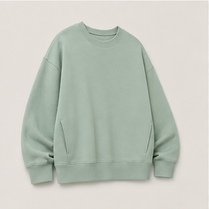 เสื้อสเวตเชิ้ตคอกลมต่ำทรงโอเวอร์ไซส์พิเศษสำหรับผู้ชาย รุ่น Seafoam ผ้าฝ้ายผสมโมดอลเนื้อนุ่ม MCRW-0030 - Product Image 4