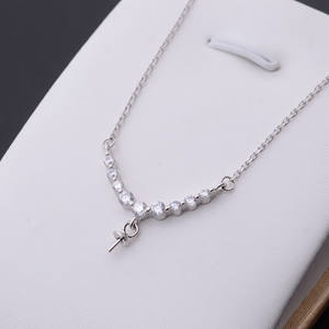 Collier en argent S925 pour femmes, chaîne de clavicule personnalisée avec pendentif en perle, accessoire de mode vide à faire soi-même - Product Image 1