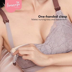 Soutien-gorge d'allaitement sans couture grande taille léger et respirant, soutien-gorge de maternité en dentelle florale douce sans armatures - Product Image 5