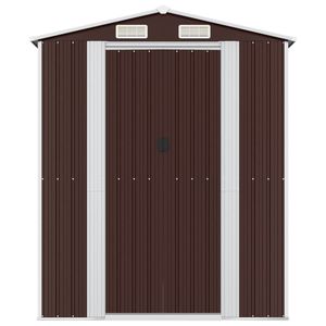 Abri de jardin en acier galvanisé brun foncé de 75.6 po x 75.2 po x 87.8 po pour l'extérieur - Product Image 3