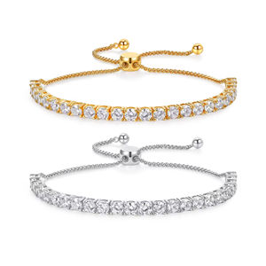 Pulsera clásica de media esfera con moissanita y diamantes, de plata 925, para vestir, tipo piercing - Product Image 4