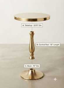 <b>Vintage</b> Aluminum <b>Side</b> <b>Table</b> Durable Pedestal Base Handmade Moradabad Art Metal Ware for Indoor Wedding Home Decor Living Room - Product Image 3