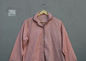 Conjuntos de pijama de Venta caliente cintura elástica estampado a rayas ropa de casa elegante vestido de noche estampado colorido conjuntos de pijama acogedor de moda - Product Image 4