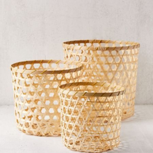 Panier de rangement en bambou tissé à la main rustique et écologique, panier à linge multifonctionnel et durable pour salle de bain et cuisine - Product Image 3