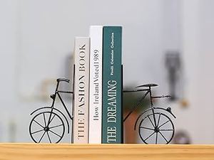 Wooden Book End with Bicycle Showpiece for Home Decor Office Table Bookshelf Decorative <b>Bookend</b> - Product Image 6