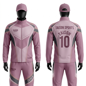 Survêtement de hockey sur gazon pour hommes 290 GSM en polycoton premium violet avec empiècements latéraux noirs, numéro imprimé et logo brodé - Product Image 5