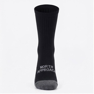 North Approach Crew <b>Socks</b> <b>Black</b> Breathable Hiking Outdoor Sports Adult Regular Fit Knitted <b>Socks</b> - Product Image 1