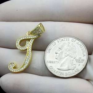 Pendentif lettre T en moissanite, en argent sterling 925, breloque alphabet sertie de diamants, sans chaîne, cadeau - Product Image 4