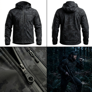 Premium Custom Waterproof Softshell Summer Hunting <b>Jacket</b> Men Thermal <b>Camo</b> Nylon Front Print Heavy Duty Outdoor Sports Apparel - Product Image 6