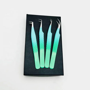 Vente Flash - Pinces à épiler professionnelles colorées pour extensions de cils, en acier inoxydable, avec poignée confortable et durable, 90 degrés - Product Image 2