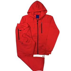 Survêtement polaire 2-en-1 épais à capuche pour homme, coupe-vent, séchage rapide, logo personnalisé sur le devant, polyester/coton, vêtements de sport OEM - Product Image 1