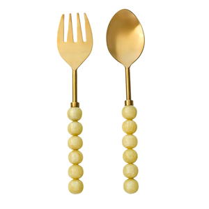 Juego de Cucharas para Servir Ensaladas de Acero Inoxidable con Mango de Resina de Diseño Clásico Ecológico y Color Personalizado, Nueva Tendencia - Product Image 5