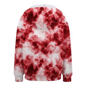 Tie <b>Dye</b> Zip Up Hooded Sweatshirt Women Full Sleeve Regular Fit Autumn Wear With Kangaroo Pocket Polyester <b>Material</b> - Product Image 2