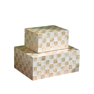 Caja decorativa moderna de concha de capiz color marfil, cajas decorativas para decoración del hogar, precio al por mayor desde Vietnam - Product Image 1