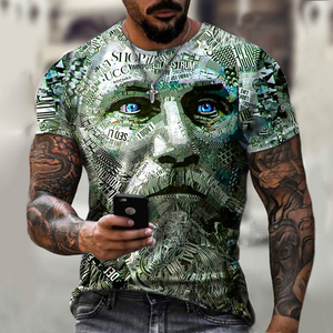 Nouveauté, design unique, t-shirt court en jersey pour homme, décontracté, course à pied, été, mode, respirant, imprimé numérique 3D - Product Image 3