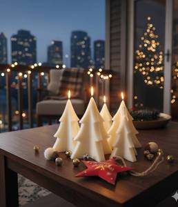 Luxury Handmade <b>Soy</b> <b>Wax</b> 3D Christmas Tree Candle Collection Holiday Thanksgiving Home Decoration Festive Diwali Ramadan - Product Image 1