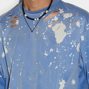 T-shirt Homme 100% Coton Délavé Effet Vieilli Style Urbain Respirant Écologique Personnalisable OEM - Product Image 5