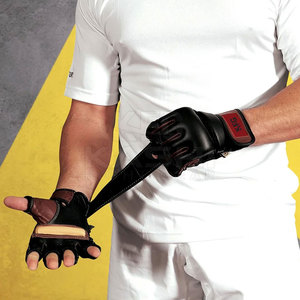 Gants de boxe MMA en cuir légers et durables, design respirant anti-humidité, sangle de poignet réglable pour le fitness - Product Image 3