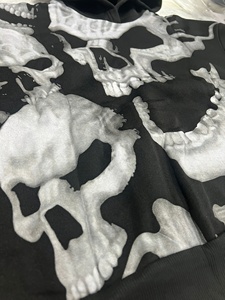 Black Wash Sun Faded Hoodies Cropped Distressed Embroidered Patches Hoodie Blank Custom Distressed Hoodies FOR <b>MEN</b> - Product Image 5