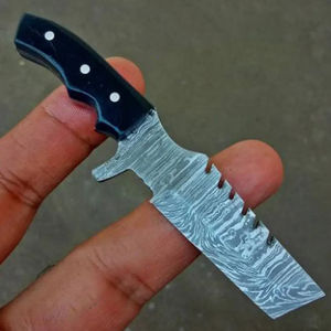 Couteau de Chef Industriel Artisanal Personnalisable Burraq DIY OEM en Acier Damas, Couteau de Cuisine Miniature Longueur Personnalisable - Product Image 3