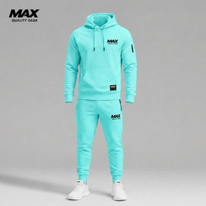 Survêtements personnalisés pour hommes, ensemble deux pièces en coton 100% pour le jogging, ensemble de pantalons décontractés d'été pour hommes, survêtement à capuche - Product Image 1