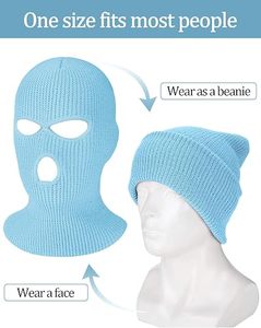 Masque Balaclava Unisexe Bleu Intégral Respirant Imperméable Extérieur Spandex Polyester Couleur Unie Décontracté Couvre-tête Adulte - Product Image 3