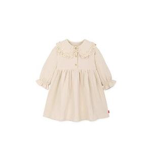 Vestido Estilo Coreano OZKIZ para Niñas, 100% Algodón, Decoración de Encaje Floral, Moda Infantil para 2-6 Años, Ropa de Primavera/Otoño al por Mayor - Product Image 1