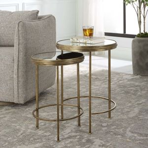 Iron Nesting <b>Table</b> Set For Living Room Coffee <b>Tables</b> With Stylish Design And <b>Space</b> <b>Saving</b> Use - Product Image 5