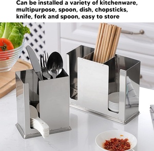 Estante de secado de utensilios, soporte para cucharas, organizador de 3 compartimentos divididos para tenedores, cuchillos, cucharas de cocina, cuchillos, almacenamiento de cubiertos - Product Image 6