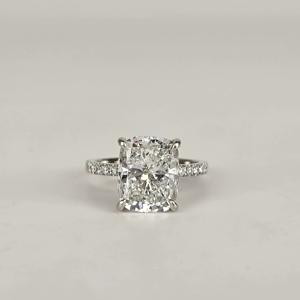 3.5 Carat 18k Gold Lab Grown Cushion Cut Diamond IGI Certified Luxury Unisex <b>Ring</b> - Product Image 1