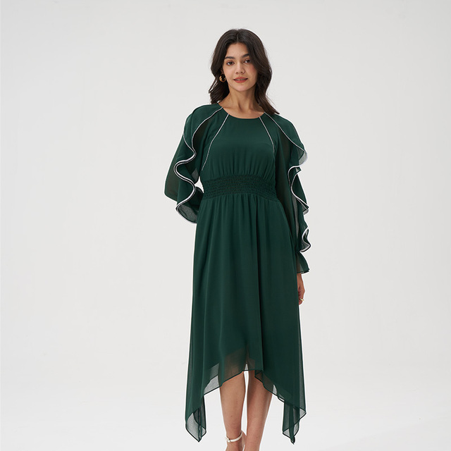 Emerald Green Wedding Guest Dress Midi – Stylish & Elegant