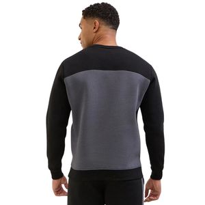 Sweat-shirt à col rond pour homme, couleur noire, style color block, en molleton décontracté, idéal pour le sport, la gym, le streetwear et la mode - Product Image 2