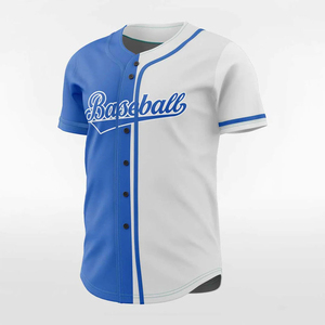 Camiseta de Béisbol Blanca y Azul de Manga Corta con Botones al Frente, Absorbente de Humedad, Unisex, Corte Regular, para Todas las Temporadas, con Nombre del Equipo Impreso - Product Image 3