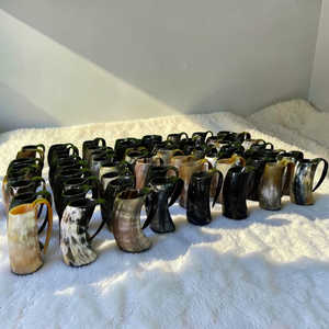 Jarra de cuerno vikinga auténtica hecha a mano, tamaño estándar, para hidromiel y bebidas auténticas a precio económico. - Product Image 2