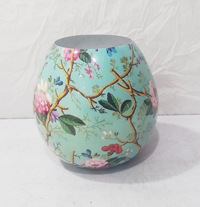 Metal flower <b>pot</b> flore round marble finish planter modern decorative indoor outdoor plant <b>pot</b> durable rust resistant garden. - Product Image 4