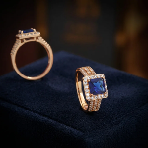 Anillo de Compromiso de Lujo con Zirconia Cúbica Corte Princesa, Chapado en Rodio Imitación Latón, Micro Pavé Clásico, Halo de Zirconia Cúbica, para Mujer, para Cualquier Ocasión - Product Image 2