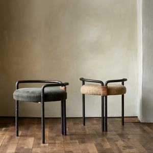 Tabourets de bar modernes en bois chromé sans dossier, chaise haute en forme de Z, mobilier de maison, chaise de salle à manger, bureau à domicile, hôtel, villa, cuir - Product Image 1