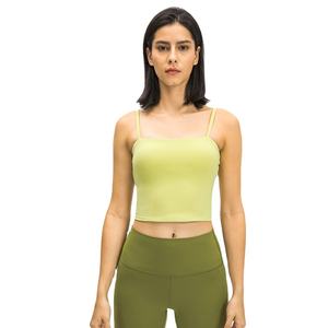 Camiseta de entrenamiento de algodón personalizada para mujer, Top corto de gimnasio para correr, camisetas sin mangas deportivas para Yoga - Product Image 1