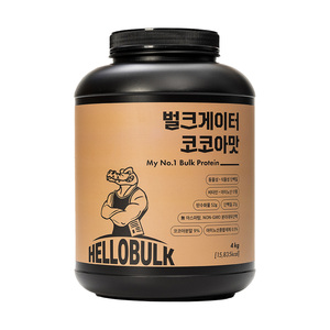 [FORHUMAN] HELLOBULK Bulkgator Protein Grain/Cocoa 4kg Powder Gainer Weight Gain Muscle Growth Supplement <b>Whey</b> Blend Korea - Product Image 1