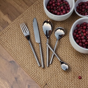 Minimalist Metal Cutlery Set <b>Mirror</b> Finish Long Handle Durable Travel Utensils - Product Image 4