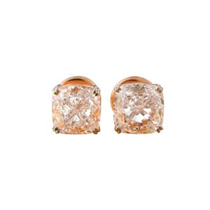 Boucles d'oreilles clous en diamant de laboratoire taille coussin 8,12 carats en or rose 14K, clarté VVS1, bijoux en or massif 10K et diamant naturel - Product Image 1
