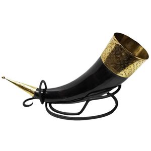 Traditional <b>Drinking</b> <b>Horn</b> with Premium Leather Holder for Viking Cosplay Outdoor Adventures and Festival Activities - Product Image 5